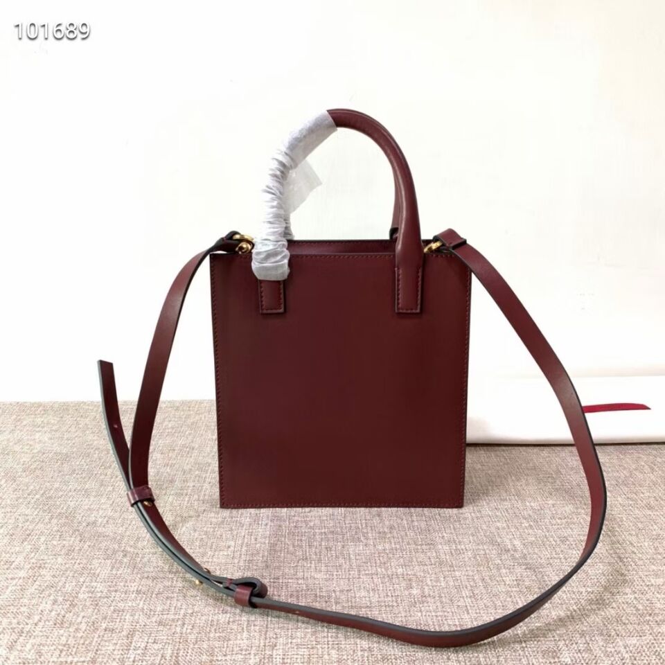 VALENTINO Origianl leather tote V2022 oxblood red