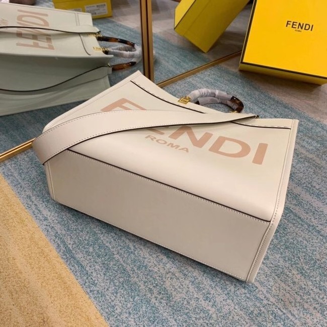FENDI SUNSHINE MEDIUM beige leather shopper 8BH386A