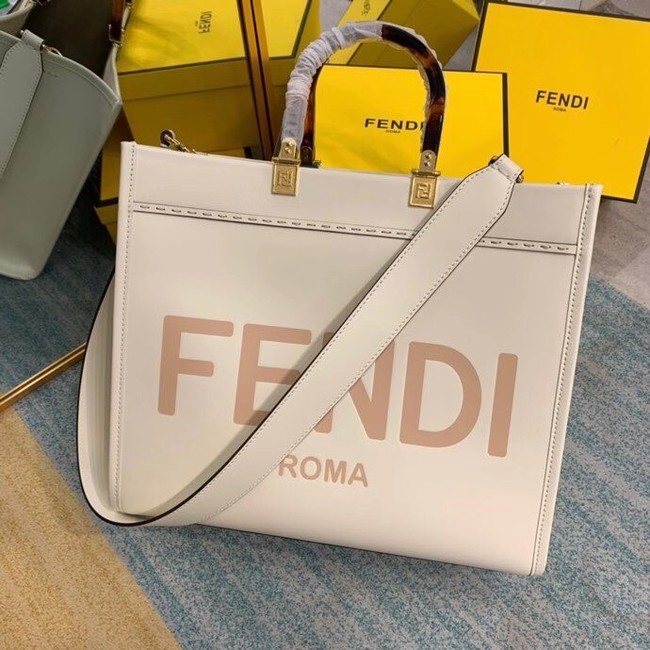 FENDI SUNSHINE MEDIUM beige leather shopper 8BH386A