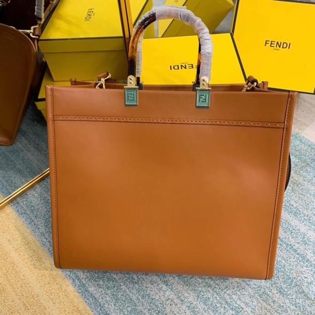 FENDI SUNSHINE MEDIUM brown leather shopper 8BH386A