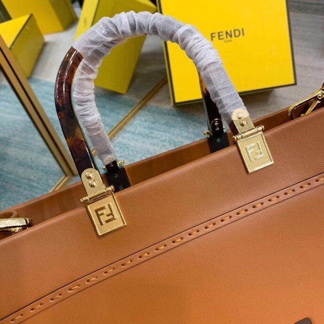 FENDI SUNSHINE MEDIUM brown leather shopper 8BH386A