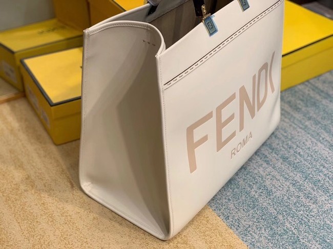 FENDI SUNSHINE large beige leather shopper 8BH387A