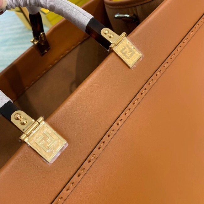 FENDI SUNSHINE large brown leather shopper 8BH387A