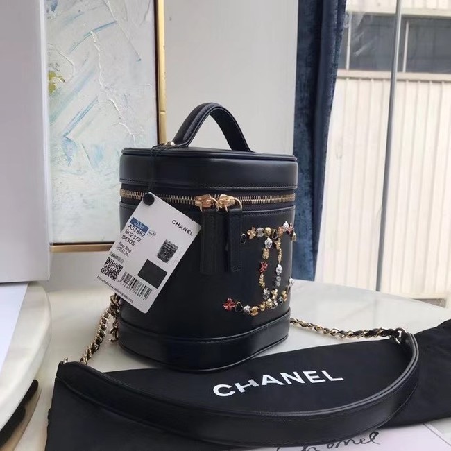 Chanel Lambskin Crystal Calfskin & Gold-Tone Metal AS1882 black