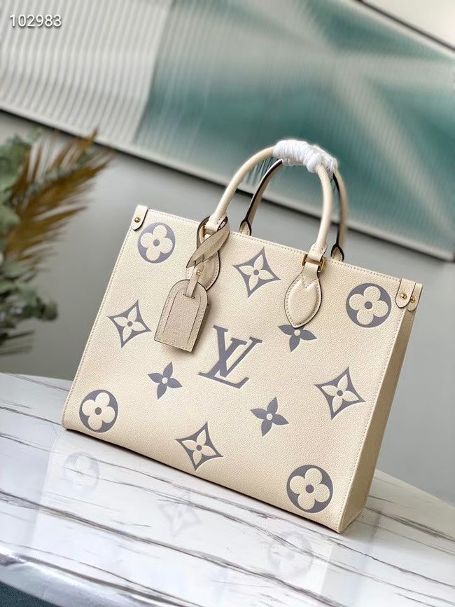 Louis Vuitton Original Onthego medium tote bag cream M45495 Gray Logo