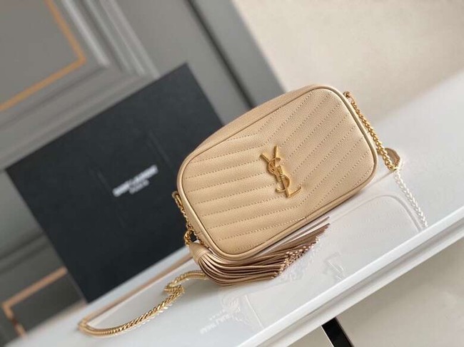 Yves Saint Laurent VINTAGE CAMERA BAG IN Calfskin Leather 6125791 Apricot