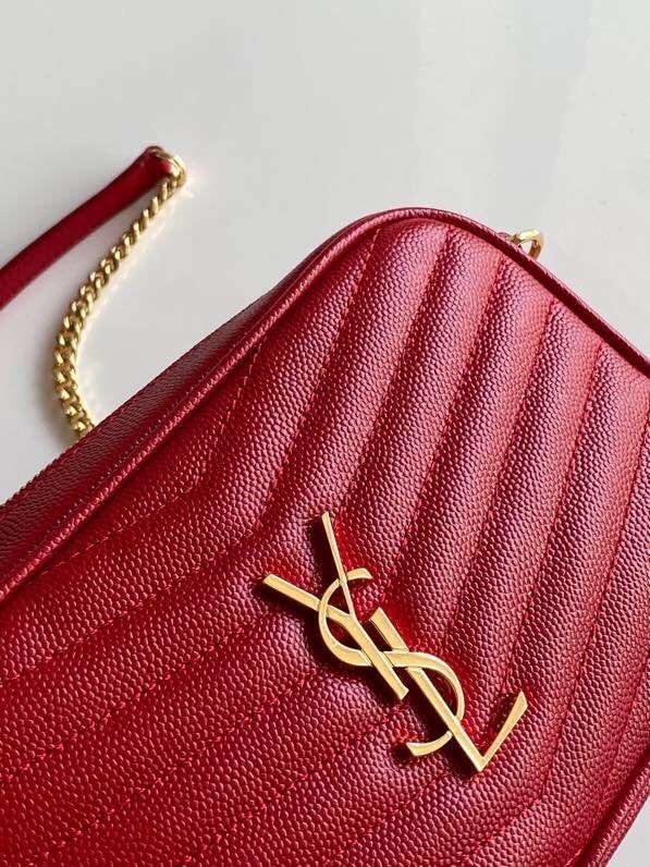 Yves Saint Laurent VINTAGE CAMERA BAG IN Calfskin Leather 6125791 red