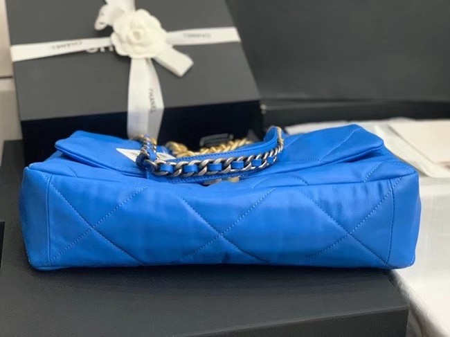 chanel 19 large flap bag AS1161 Electric blue