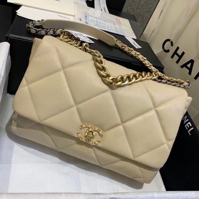 chanel 19 large flap bag AS1161 Light apricot