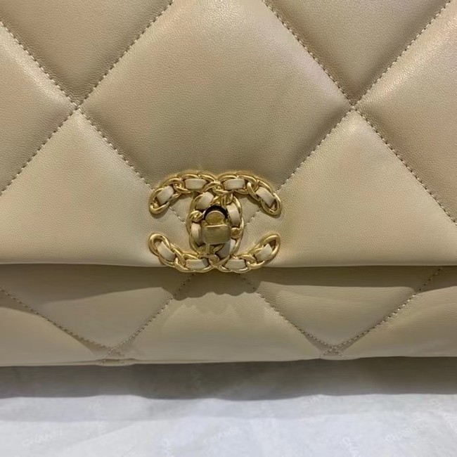 chanel 19 large flap bag AS1161 Light apricot