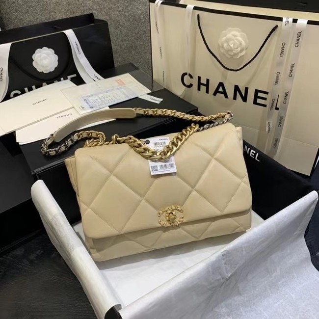 chanel 19 large flap bag AS1162 Light apricot