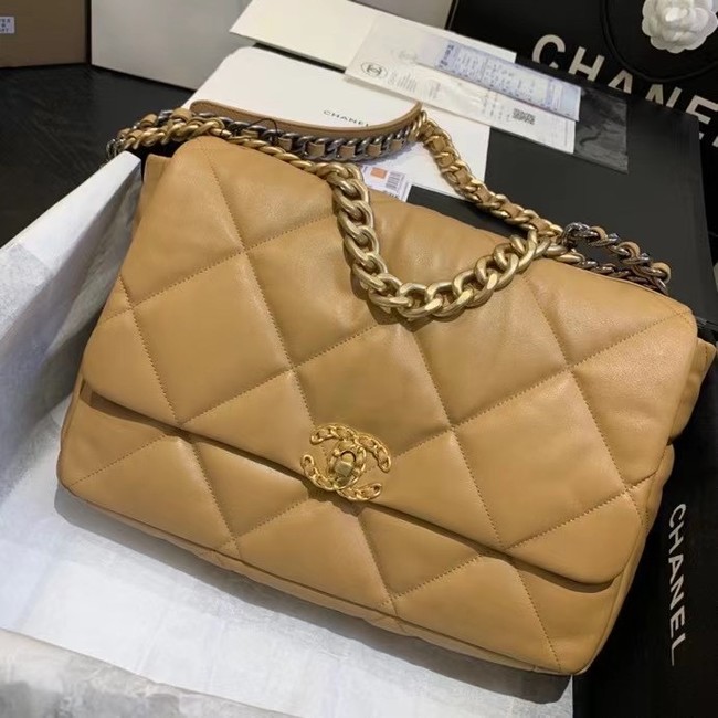 chanel 19 large flap bag AS1161 apricot