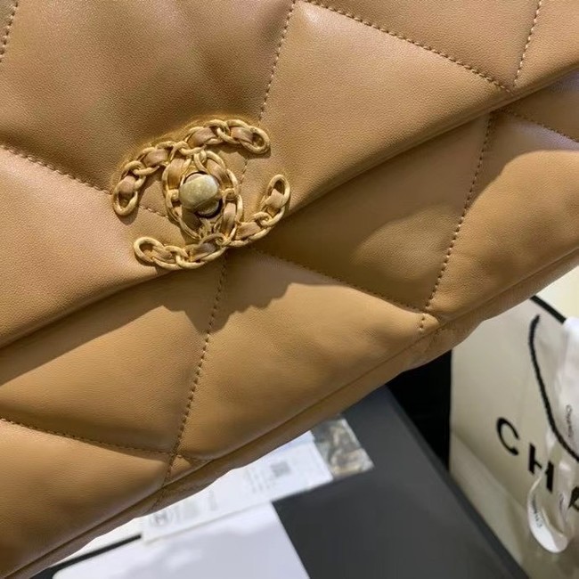 chanel 19 large flap bag AS1161 apricot