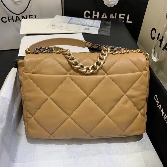 chanel 19 large flap bag AS1161 apricot