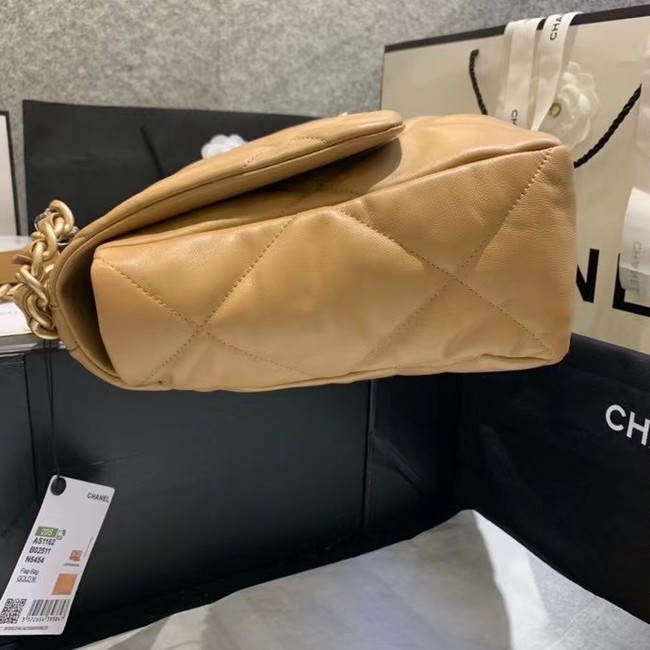 chanel 19 large flap bag AS1161 apricot