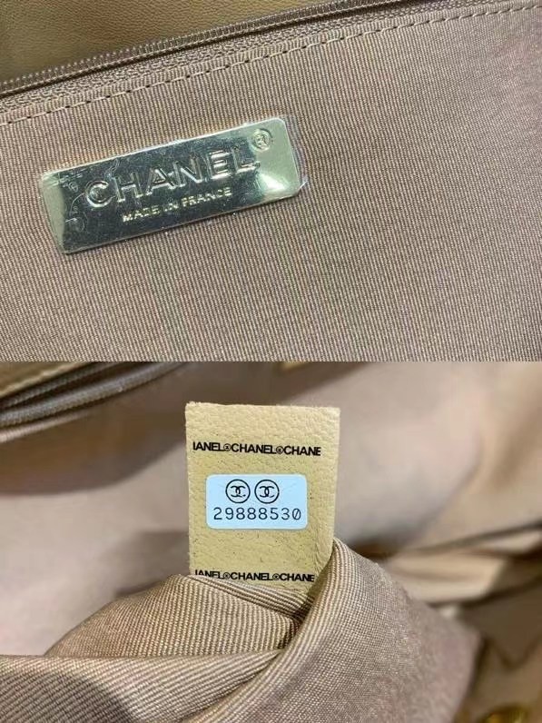 chanel 19 large flap bag AS1161 apricot