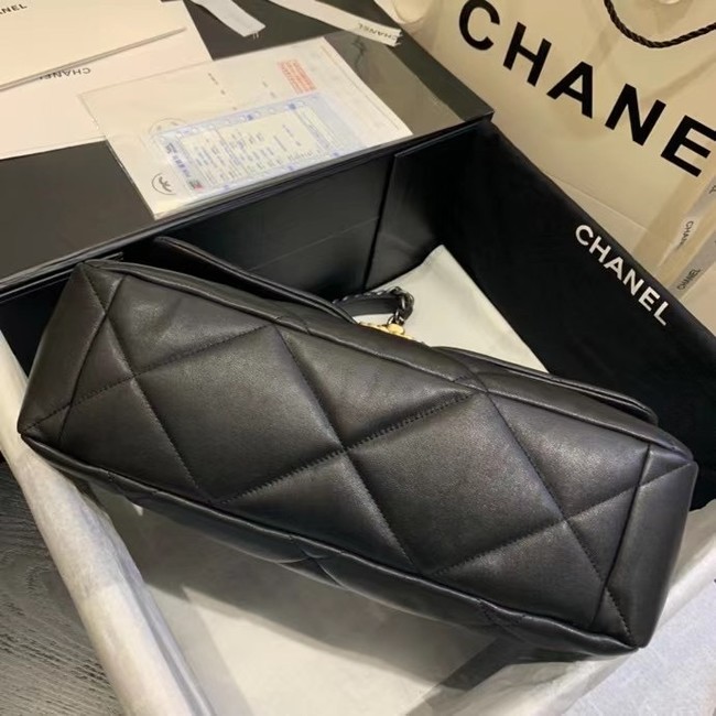 chanel 19 large flap bag AS1161 black