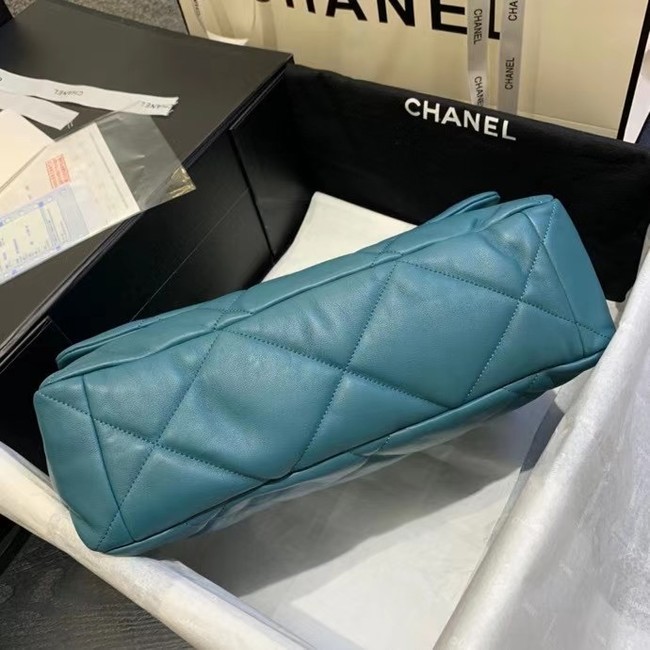 chanel 19 large flap bag AS1161 blue