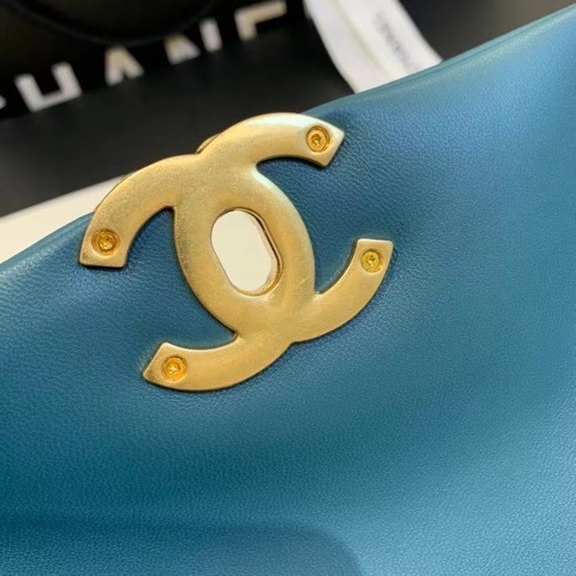 chanel 19 large flap bag AS1161 blue