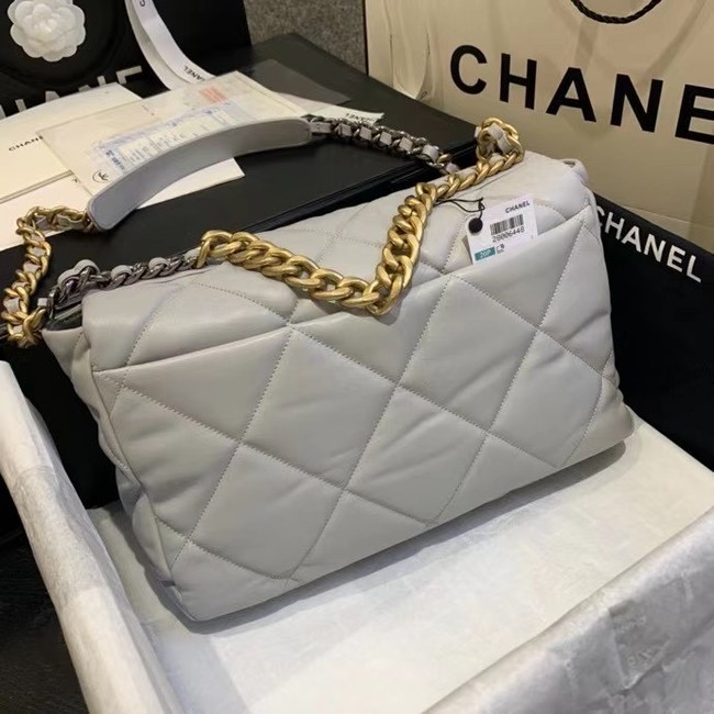 chanel 19 large flap bag AS1162 gray