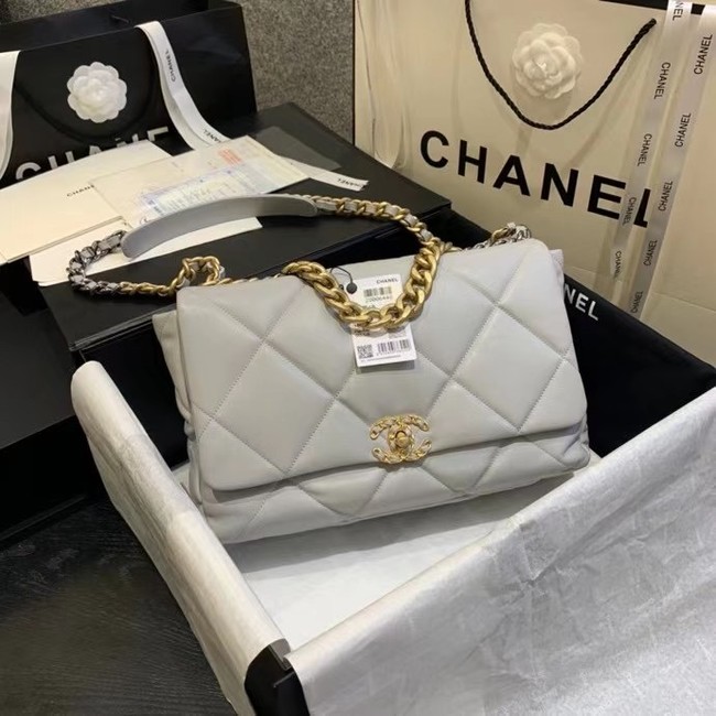 chanel 19 large flap bag AS1161 gray