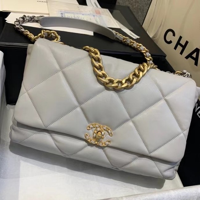 chanel 19 large flap bag AS1161 gray