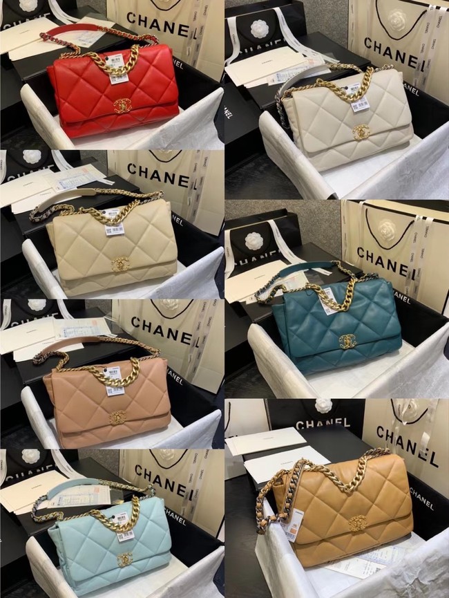 chanel 19 large flap bag AS1161 gray