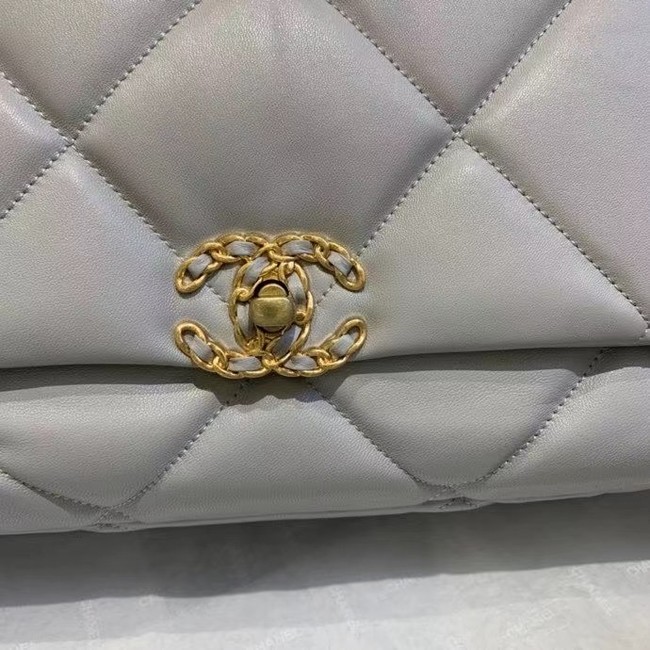 chanel 19 large flap bag AS1161 gray