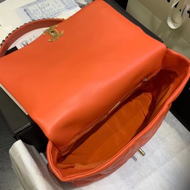 chanel 19 large flap bag AS1162 orange