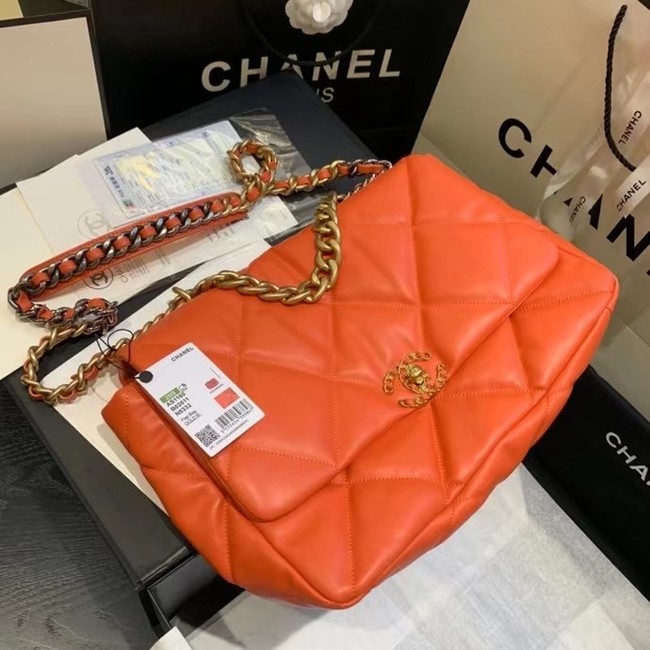 chanel 19 large flap bag AS1162 orange