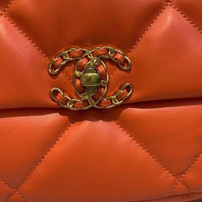 chanel 19 large flap bag AS1162 orange