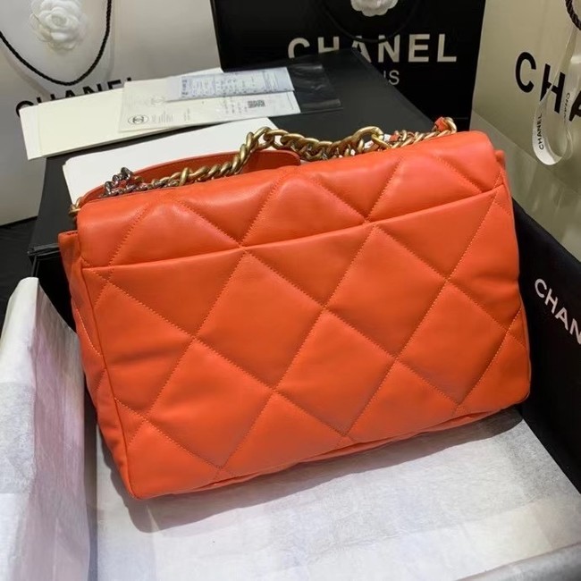 chanel 19 large flap bag AS1162 orange