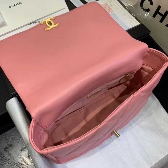 chanel 19 large flap bag AS1161 pink