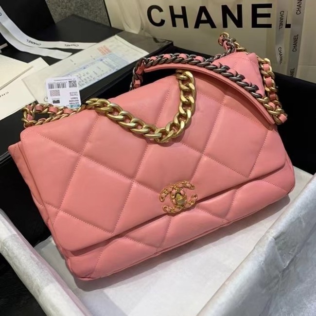 chanel 19 large flap bag AS1161 pink