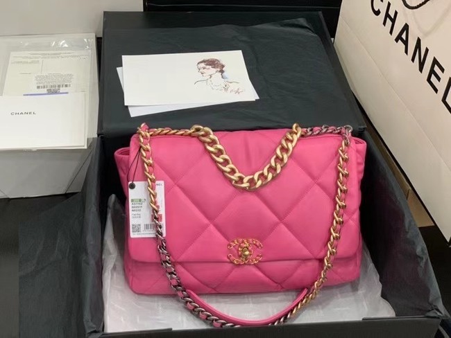 chanel 19 large flap bag AS1161 rose