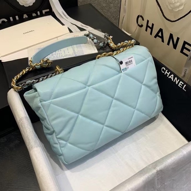 chanel 19 large flap bag AS1161 sky blue