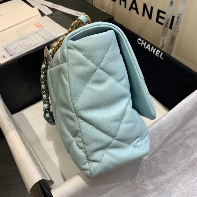 chanel 19 large flap bag AS1161 sky blue