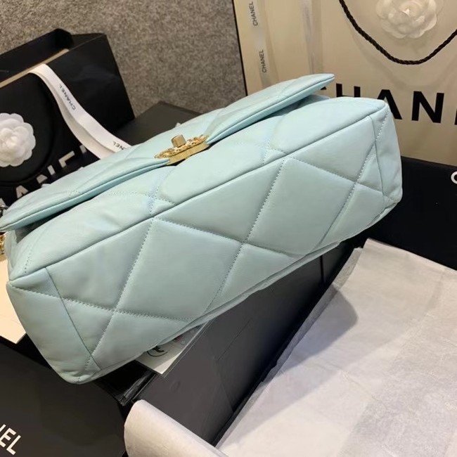 chanel 19 large flap bag AS1161 sky blue