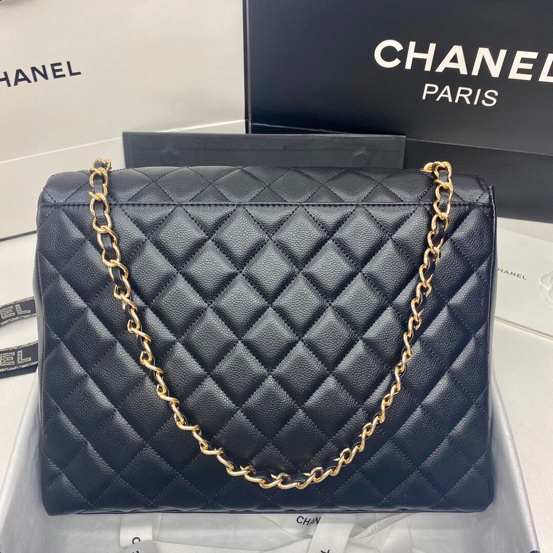 chanel large flap bag  2355 black