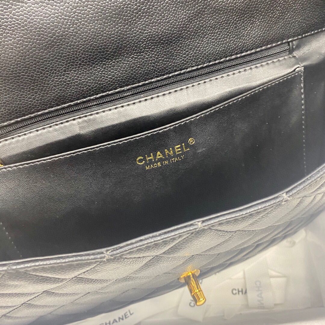 chanel large flap bag  2355 black