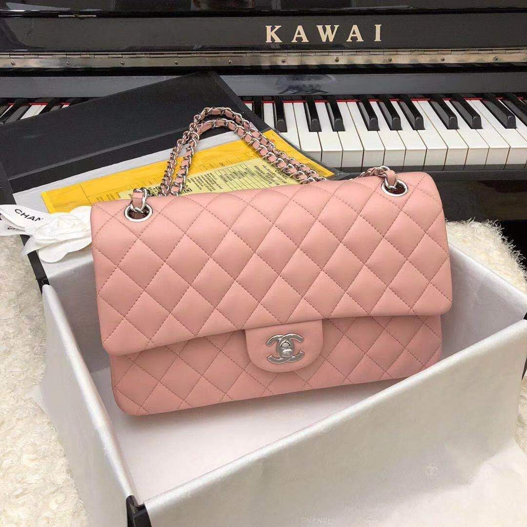 Chanel Jumbo Double Flaps Bags Original Sheepskin Leather Pink A36097 Gold