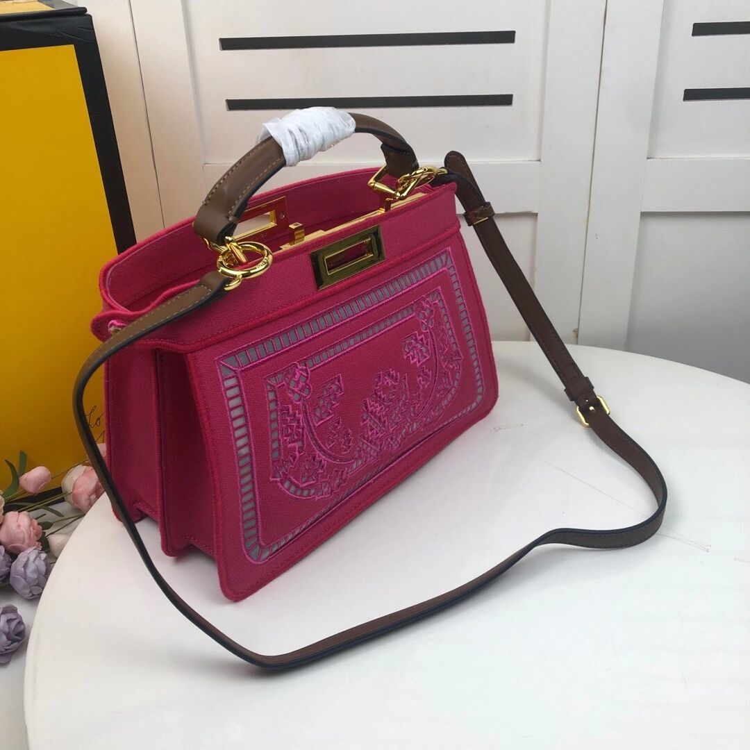 FENDI PEEKABOO ICONIC with rose embroidery decoration F6509