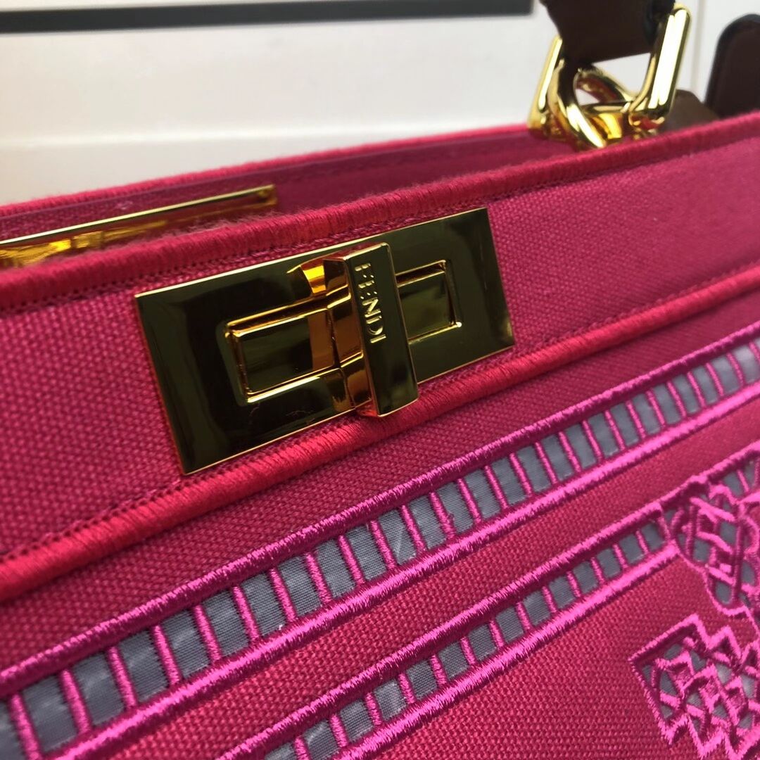 FENDI PEEKABOO ICONIC with rose embroidery decoration F6509