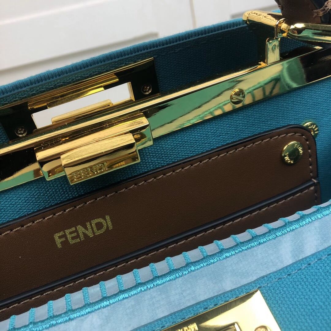 FENDI PEEKABOO ICONIC with sky blue embroidery decoration F6509