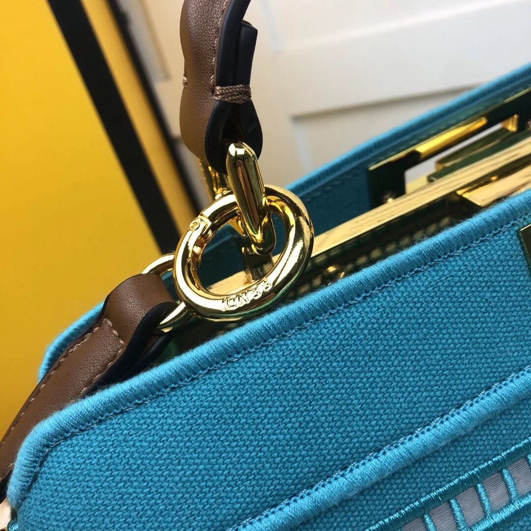 FENDI PEEKABOO ICONIC with sky blue embroidery decoration F6509