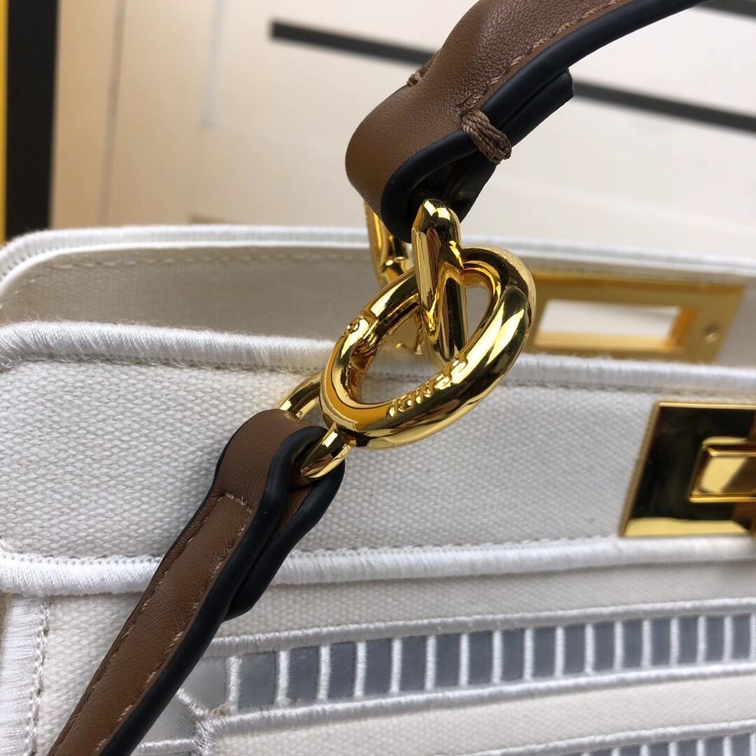 FENDI PEEKABOO ICONIC with white embroidery decoration F6509