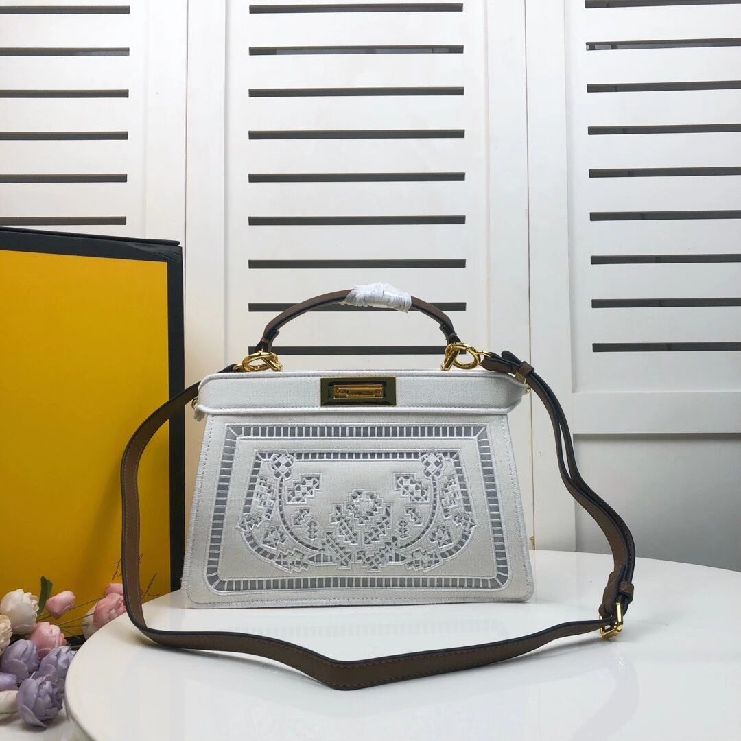 FENDI PEEKABOO ICONIC with white embroidery decoration F6509