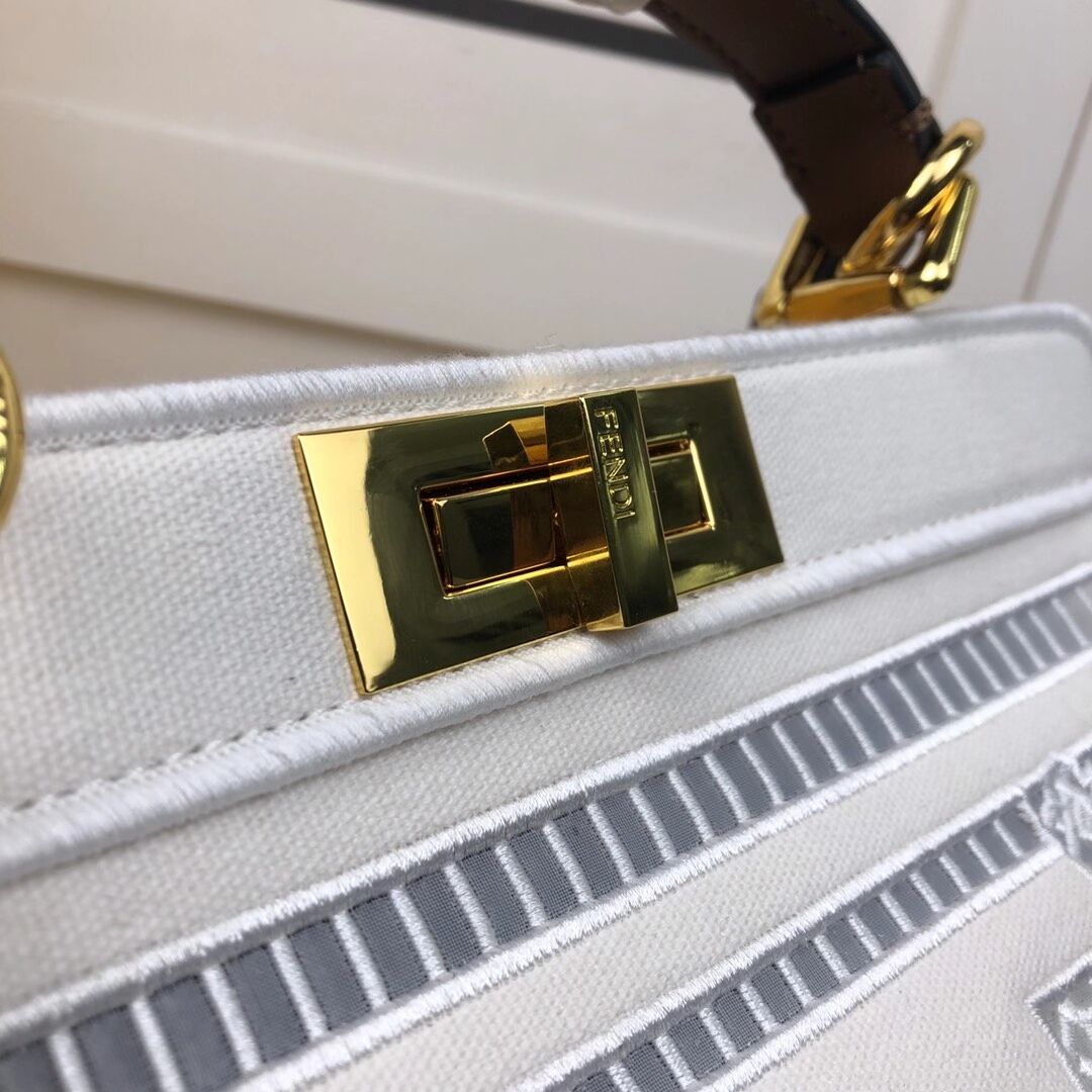 FENDI PEEKABOO ICONIC with white embroidery decoration F6509