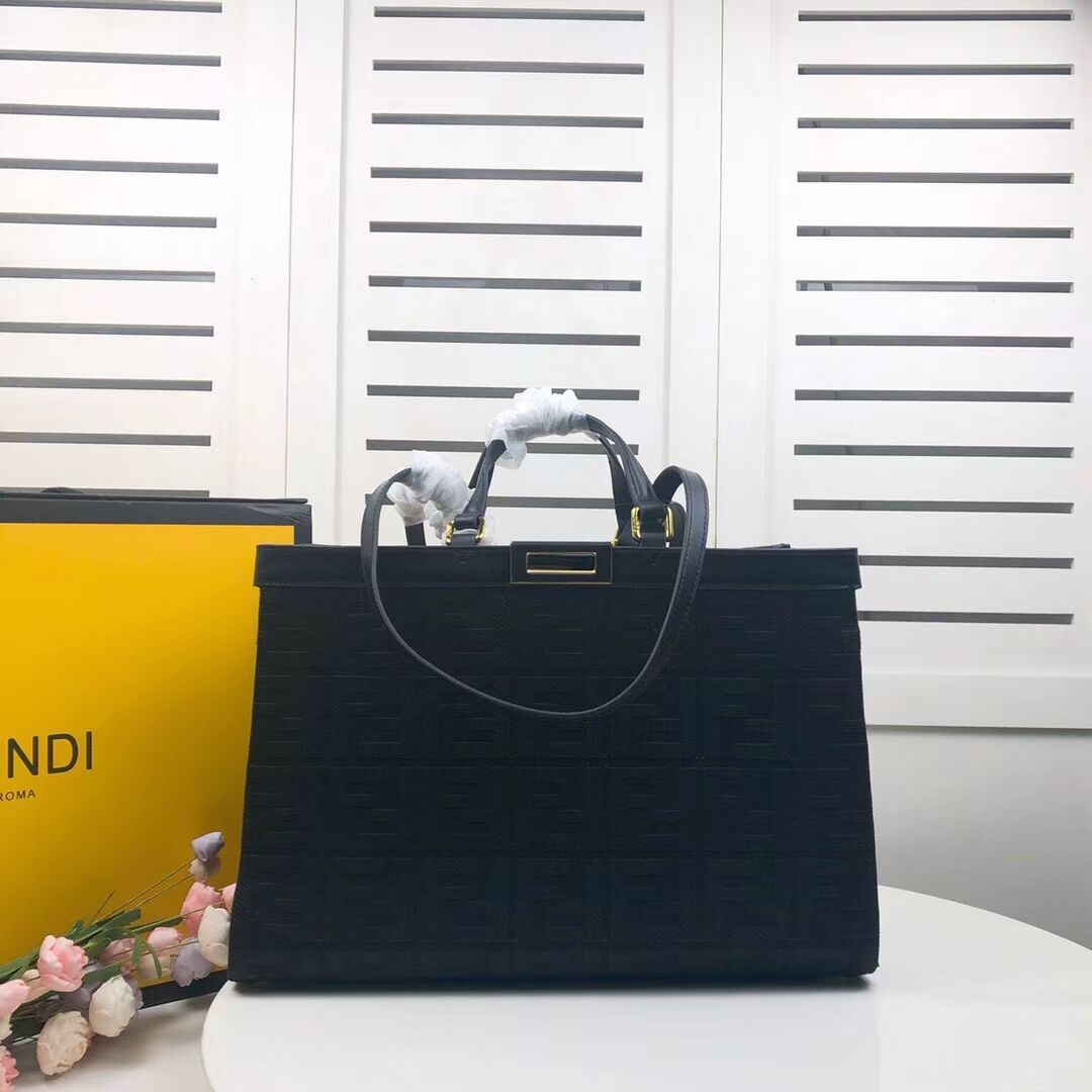 FENDI PEEKABOO X-TOTE canvas bag 8BH374A black