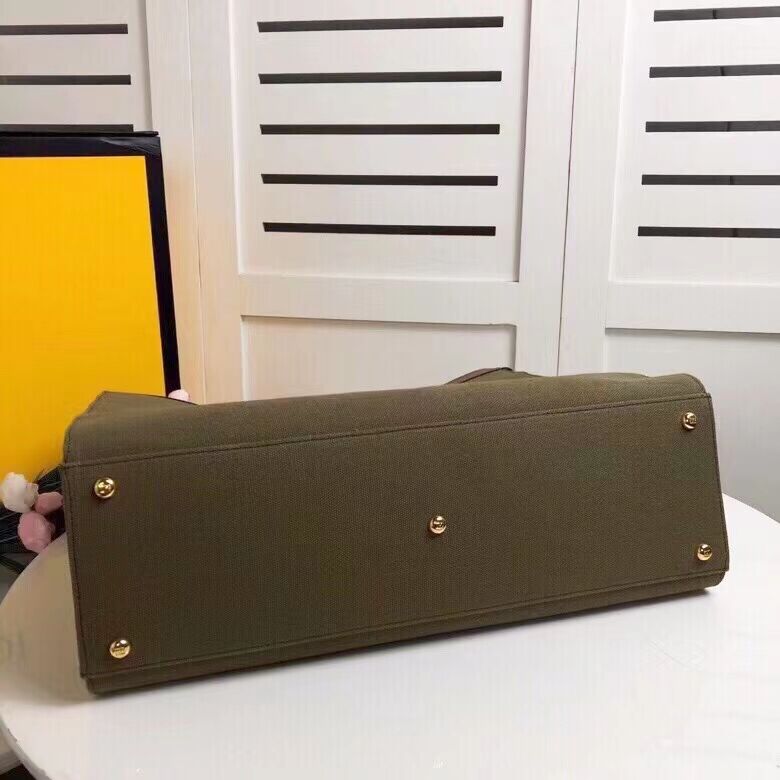 FENDI PEEKABOO X-TOTE canvas bag 8BH374B green